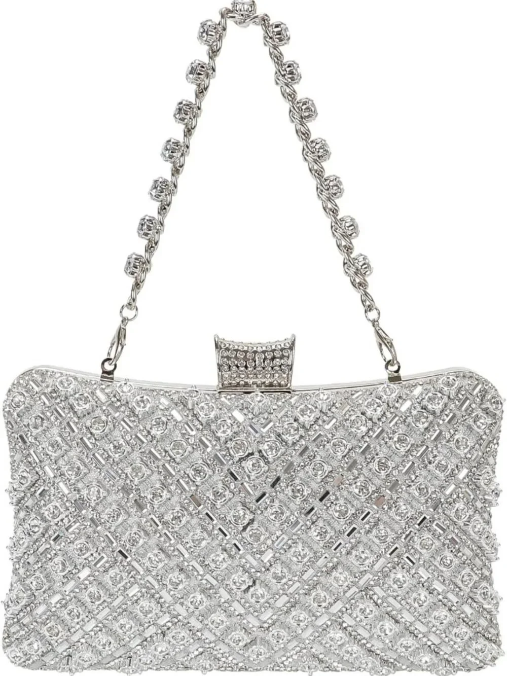 Sparkly Rhinestone Crystal Clutch Purse | Glitter Sequin Evening Bag, Shoulder